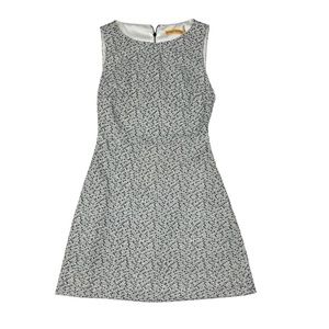 Alice + Olivia Black and White Tweed Knit Sleeveless Open Back Mini Dress